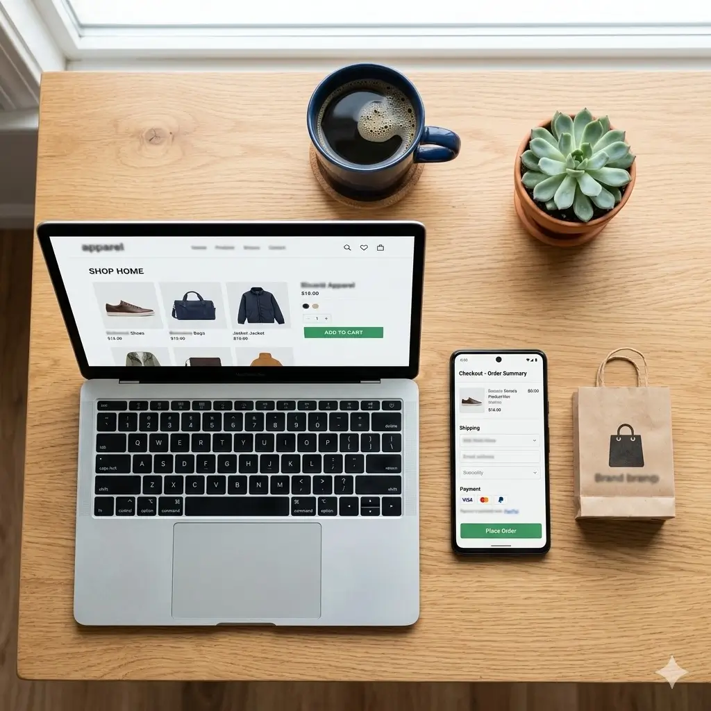 Fast, mobile‑friendly e‑commerce website on laptop and smartphone – MZA Technologies