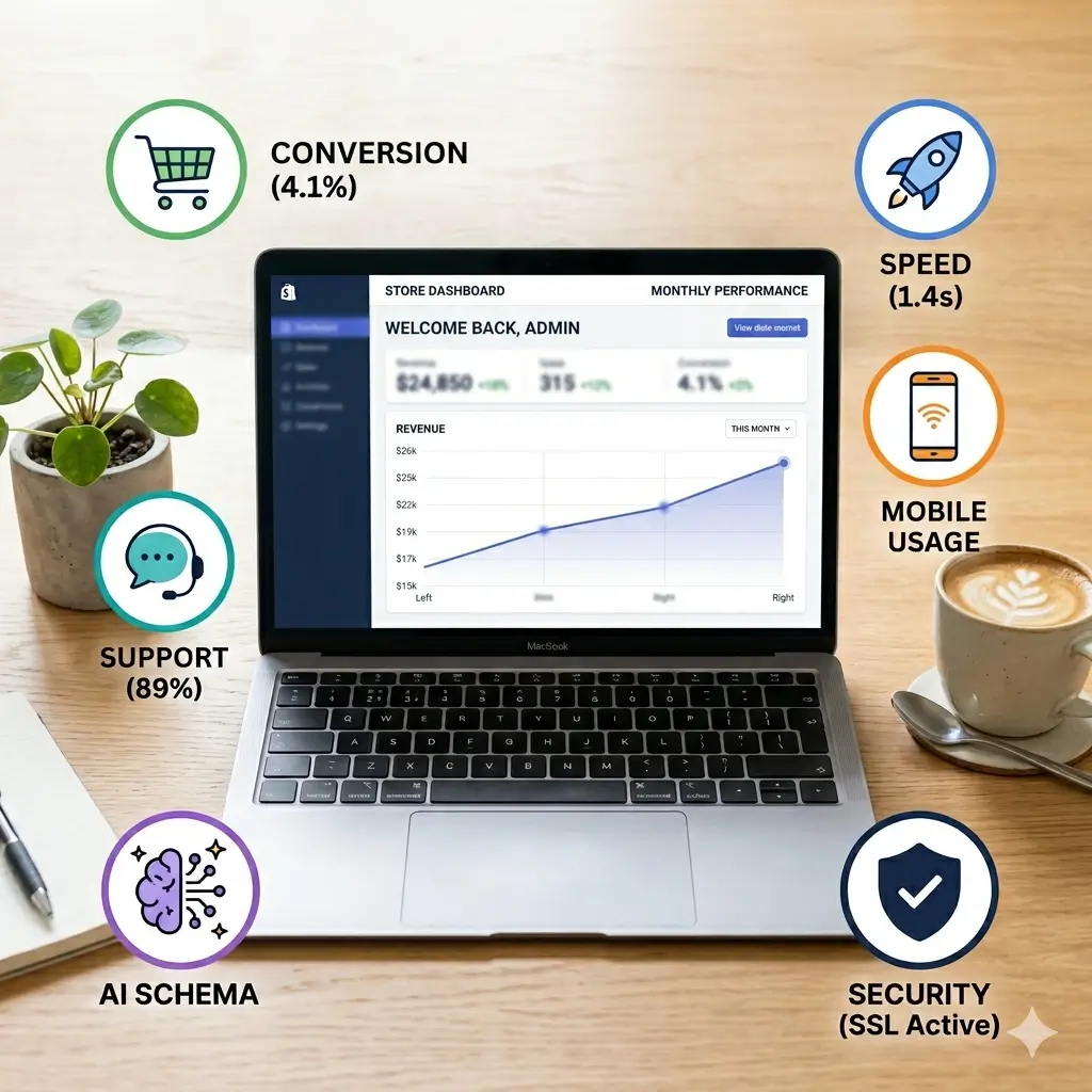 E‑commerce development benefits – conversion, speed, mobile, security, AI schema, support – MZA Technologies